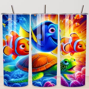 Nemo tumbler design, 20oz skinny tumbler design, sublimation image, tumbler wrap, Nemo cup, Nemo sublimation, tumbler design, 20oz