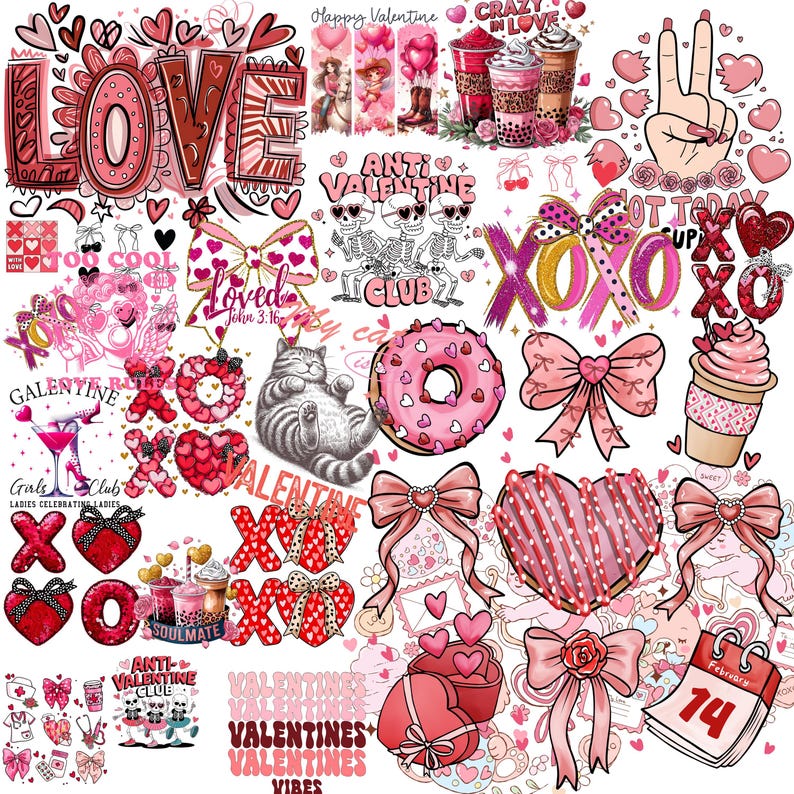 400 Valentines Day PNG Bundle, Valentine Mega Bundle Png, Valentine ...