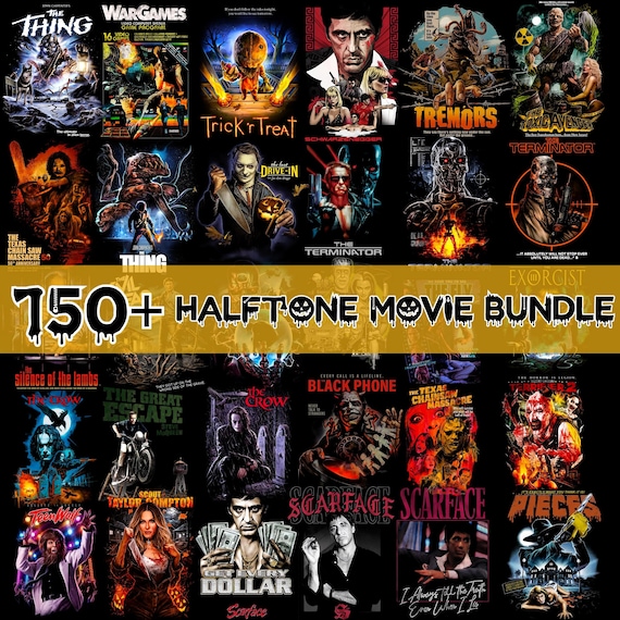 150+ Halftone Movie Png Bundle, Halftone Movie Designs Png, Trendy Movie Png, Tv Shows Png, Retro Movie Png, Popular Shows Png, Digital Png