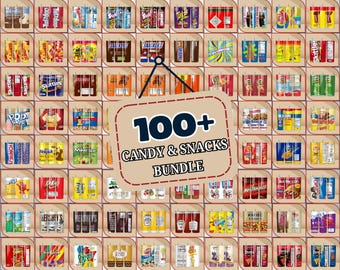 Snacks Candy  100+ Tumbler Wrap Bundle, Sublimation Skinny Tumbler PNG,  , Print Shop Starter Pack