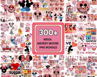 300+ Mickey & Minnie Valentine Day PNG Bundle Valentines Day Matching Love PNG 10 Love Clipart Romantic Cartoon Loved Design Couple