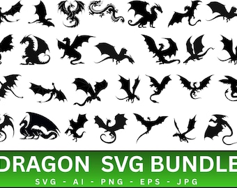Dragon SVG Bundle: Medieval Clipart, Cut Files (Digital Download)