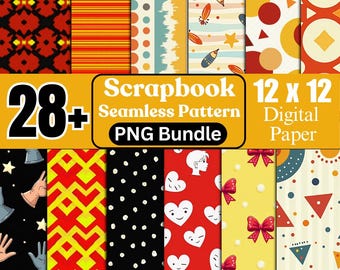Mickey Mouse Digital Paper | Polka Dots, Chevron & Stripes (Instant Download)