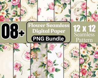 Watercolor Wildflower Digital Paper: Spring Floral Backgrounds (Digital Download)