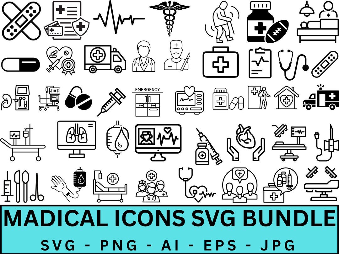 ensemble-d-ic-nes-m-dicales-svg-infirmi-re-st-thoscope-h-pital