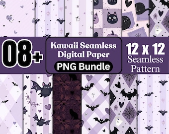 Kawai Bunny digitaal papier, kawaii konijn Scrapbook, Friend and Kitty, Instant Download, Commercieel gebruik