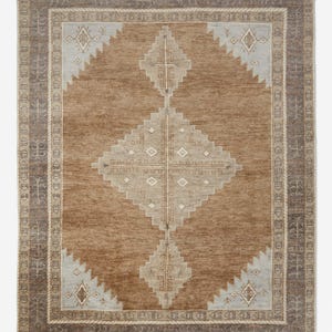 Brown Hand-Knotted Oushak Wool Rug: Teal Indo Style, Made to Order 8x10 9x12 Solid Gray Custom Bespoke Rugs For Living Room Bedroom Hall Rug