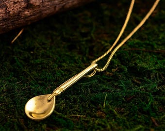 Gold Spoon Necklace • Mini Spoon Pendant • Dainty Gold Plated Jewelry • Unique Charm Necklace • Gift for Her • Minimalist Aesthetic Necklace