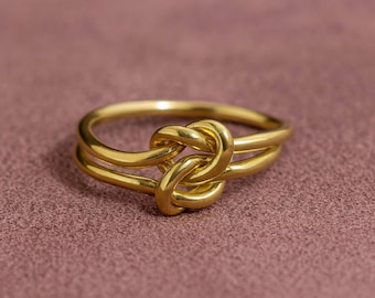 Knoopring, 14K gouden liefdesknoopring, beloftering, gold filled ring, ring bruidsmeisje, dunne gouden ring, vriendschapsring, cadeau voor vrouwen