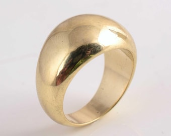 Anillo de oro de 18 quilates Anillos apilables para mujer Anillo abovedado Anillo chapado en oro Anillo minimalista Anillo grueso de oro Anillos apilables Regalo para mamá Regalo para ella