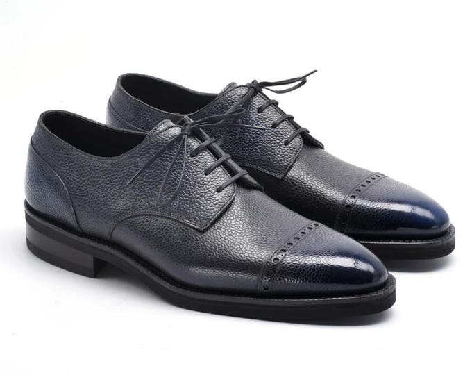 Bespoke Black Leather Oxford Shoes - Men's Luxury Footwear for Weddings and Special Occasions, Shoes for Men