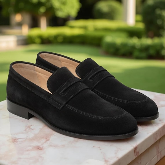black men's dress loafers Suede Penny - Handmade Slip On Shoes Maeva Halter Mini Dress Size:31x36 womens tango clothes Casual Austin Mill Mens Dress