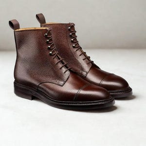 Handmade Men’s Leather Boots | Custom Barefoot Boots | Wedding Boots for Men | Combat-Inspired Ankle Boots | Minimalist Dress Boots
