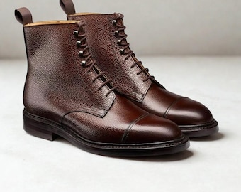 Handmade Men’s Leather Boots | Custom Barefoot Boots | Wedding Boots for Men | Combat-Inspired Ankle Boots | Minimalist Dress Boots
