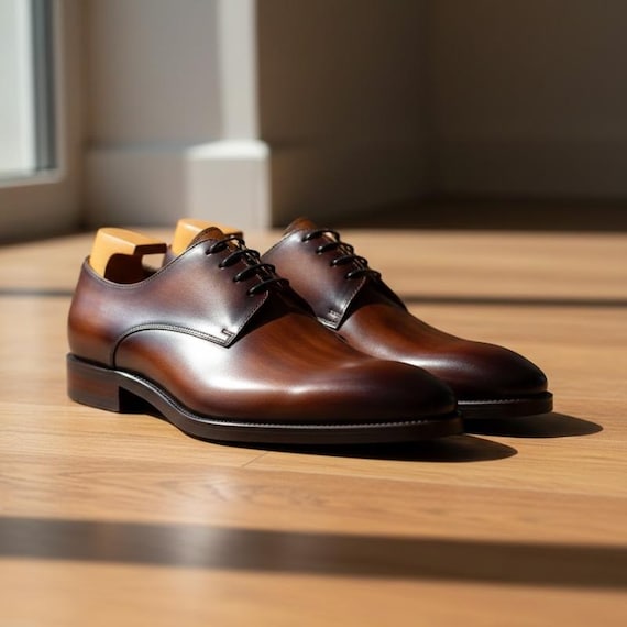 Handmade Brown Leather Oxford Shoes | Men's Formal Footwear