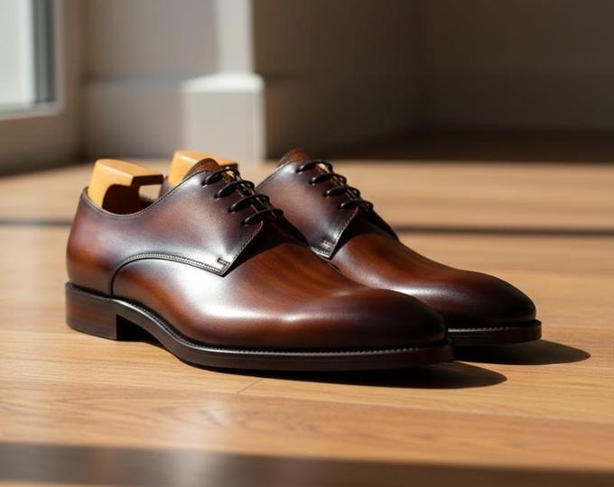 Handmade Brown Leather Oxford Shoes | Men's Formal Footwear