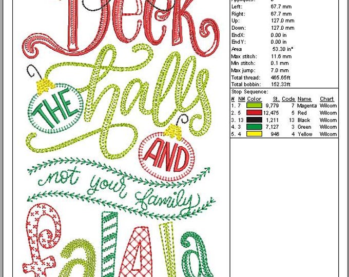 Funny Christmas Embroidery Design | Digital File | Holiday Saying Machine Embroidery | Instant Download