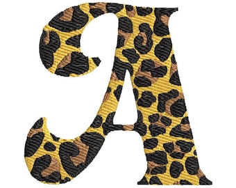 Leopard Print Embroidery Design Letter A | Jungle Animal Print Monogram Embroidery File | Machine Embroidery Font | Instant Download