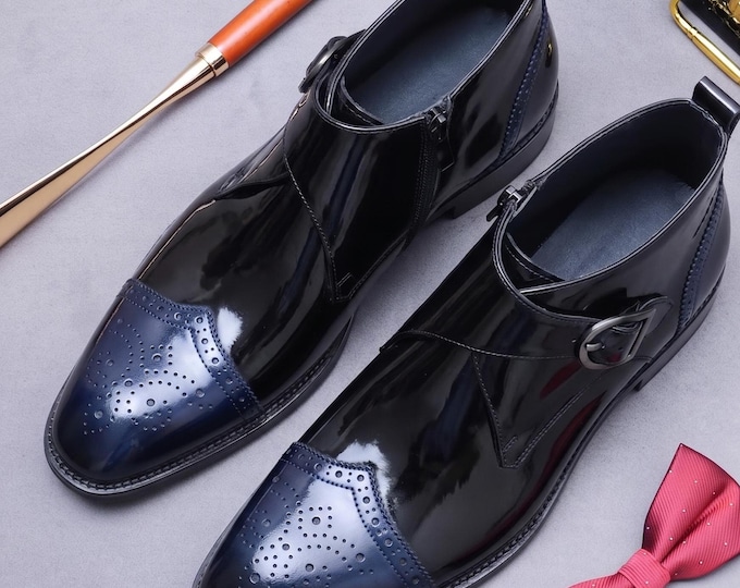 Black Patent Leather Shoes for Men | Handmade Formal Dress Shoes