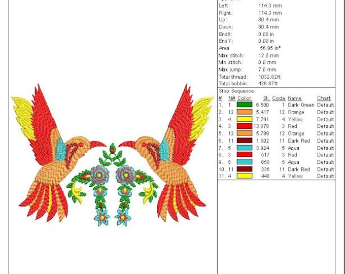 Love Birds Embroidery Design: Floral Machine Embroidery File (DST Instant Download)