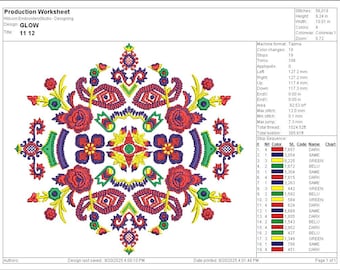 Mandala Floral Embroidery Design: Machine Embroidery Pattern (Instant Download)