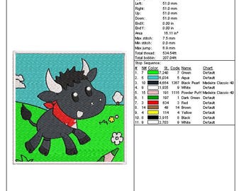 Cute Cow Embroidery Design | Instant Download Machine Embroidery File | Farm Animal Applique | Baby & Kids Projects | PES DST EXP Formats