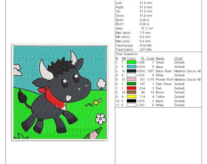 Cute Cow Embroidery Design | Instant Download Machine Embroidery File | Farm Animal Applique | Baby & Kids Projects | PES DST EXP Formats