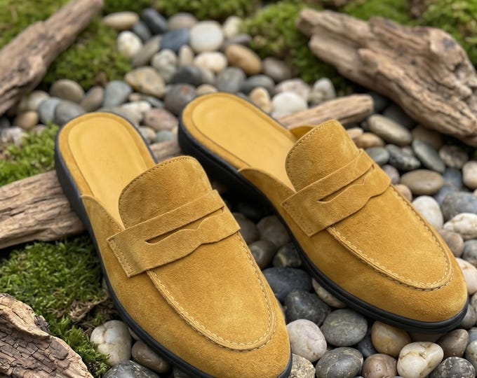 Women's Suede Tassel Mule Loafers | Terracotta Slip On Flats, Casual Summer Shoes