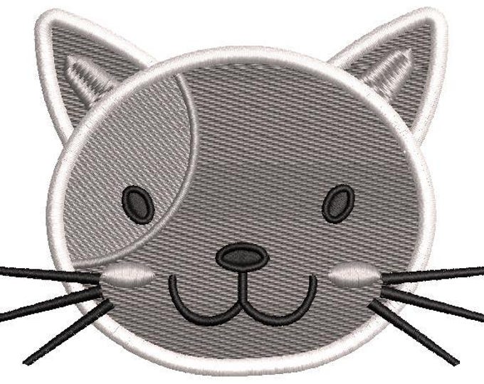 Cat Embroidery Design – Cute Kitty Face Machine Embroidery File – Instant Download – Pet, Baby, Kids Projects – Digital DST File