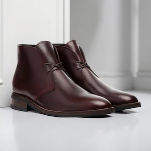 Handmade Leather Chukka Boots: Brown Ankle Boots, Formal & Casual