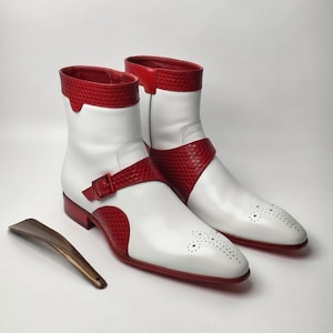 White Dress Boots Men - Etsy