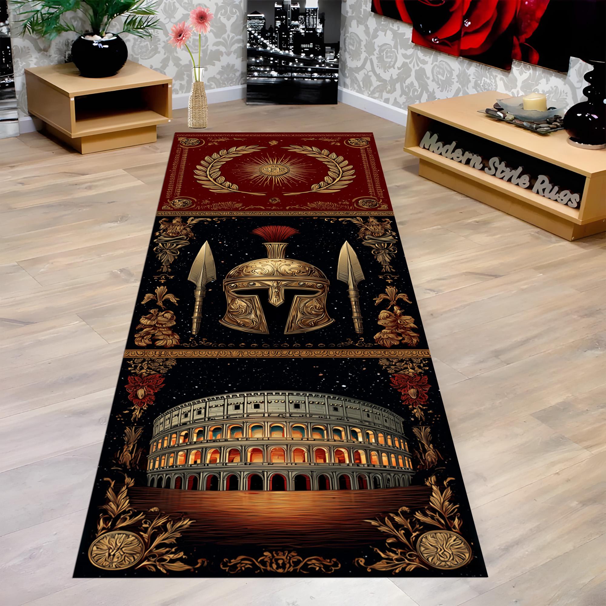 Tapis Lavable ANDRE 2031 Marbre Méduse Grec Antidérapant - Noir Et Blanc 120x170 Cm 87160736