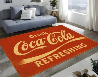 Coca Cola Rug: Retro Coke Can Design, Vintage Style - Etsy