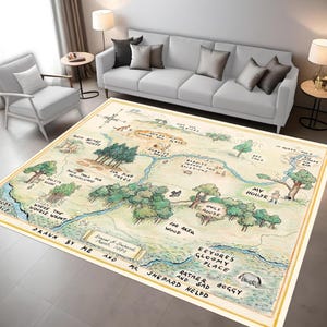 Pooh Karte Kinderzimmer Teppich - Winnie Pooh Spielmatte Neugeborenen - Märchen Bär Teppich - Hundred Morgen Holz Karte - Winnie Puuh Dekor