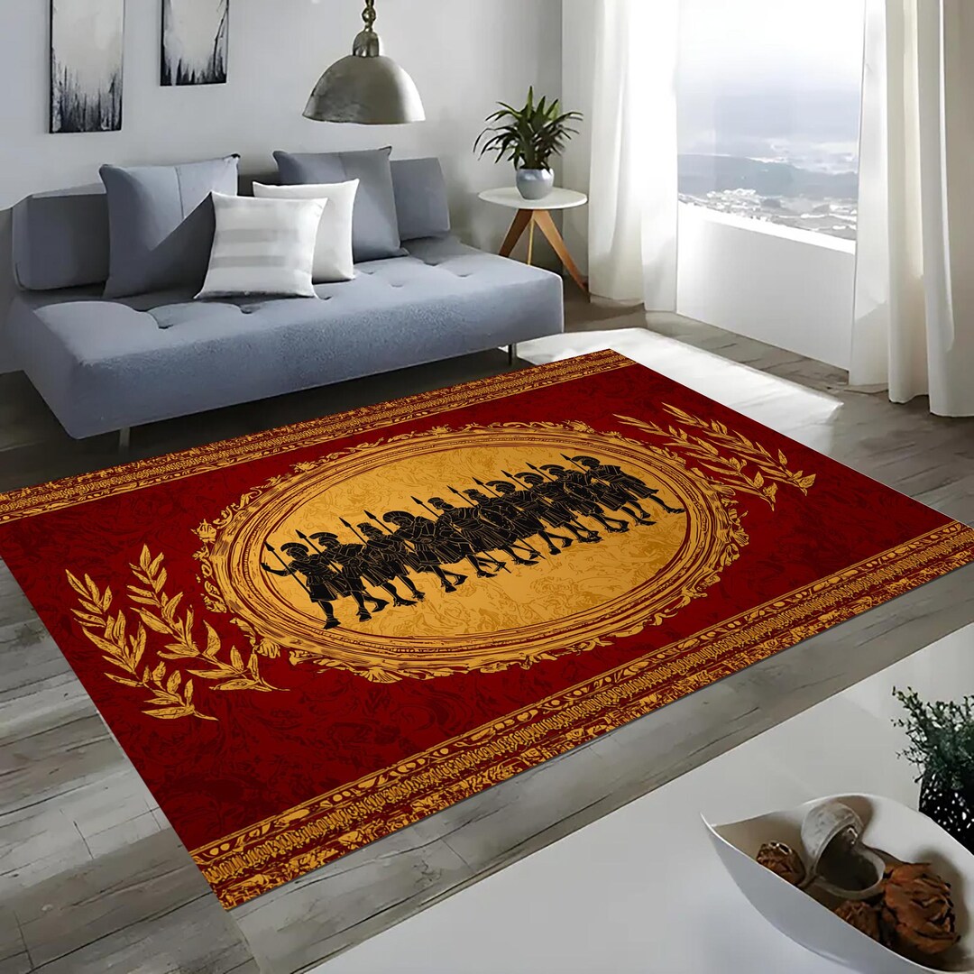 Roman Legion Rug,ancient Warrior Rug,golden Soldier Rug,historic Army ...