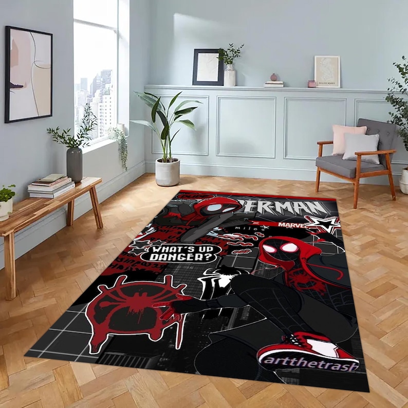 Miles Morales Spiderman Rug: Spider Verse Comic Spider Man,web ...