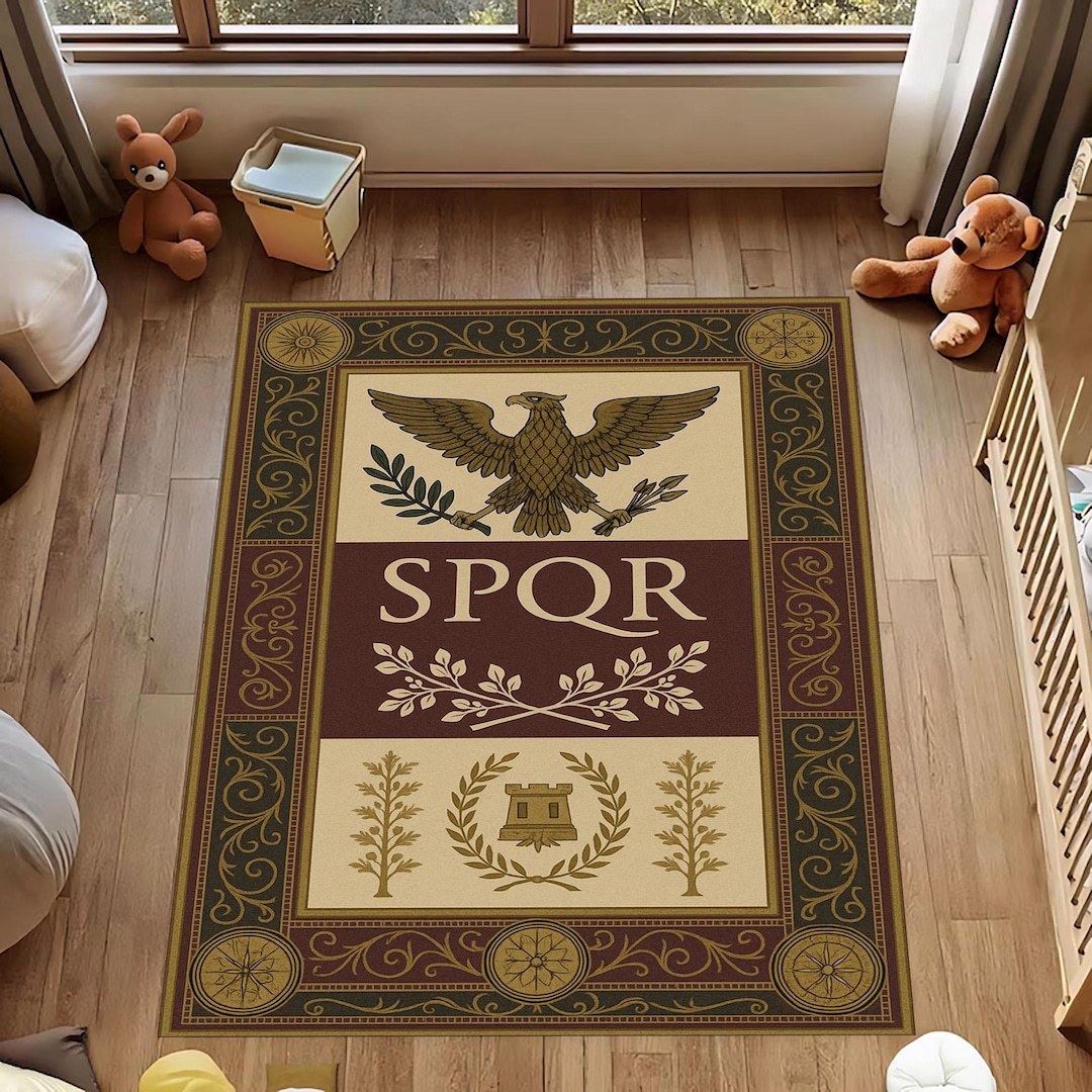 SPQR Roman Eagle Rug: Ancient Rome Empire Heritage, Classical Antique ...