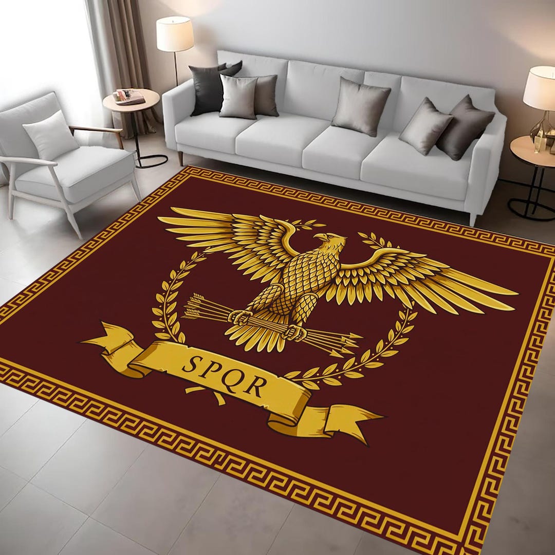 SPQR Golden Eagle Roman Rug: Ancient Rome, Empire Banner, Historical ...