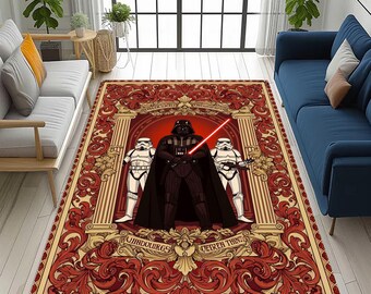 Alfombra tradicional de Darth Vader: Señor Sith Oscuro de Star Wars, sable de luz rojo, alfombra geek gamer