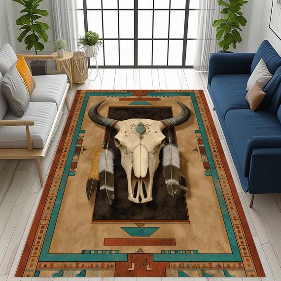 スカルデザインラグ