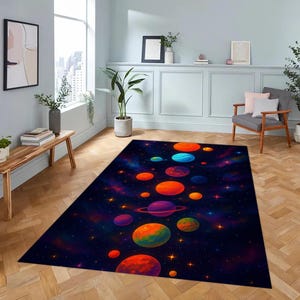 Solar system rug,planet rug,galaxy rug,cosmic rug,space rug,astronomy rug,living room rug,bedroom rug,kids room rug