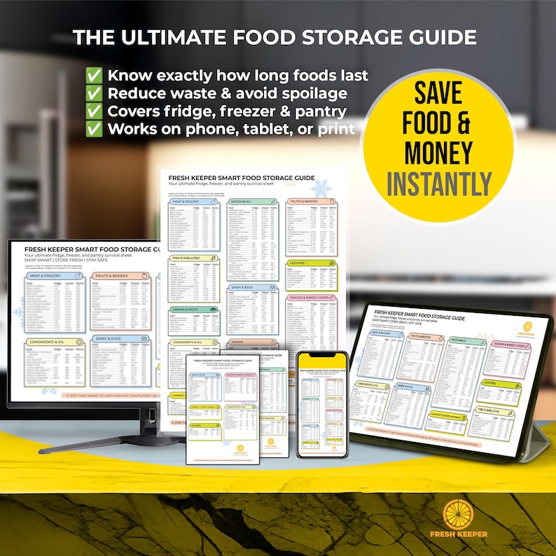 Smart Food Storage Guide: Fridge, Freezer, Pantry (digital Download) - Etsy