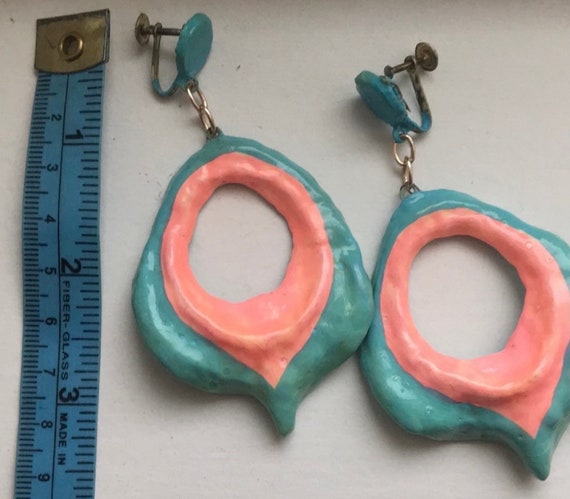 Vintage 1960s ceramic earrings - image 4