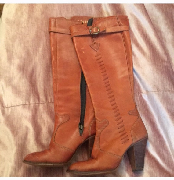 vintage leather knee high boots