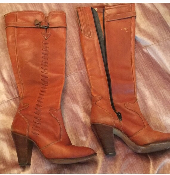 Vintage 1970s Leather Knee High Boots - image 2