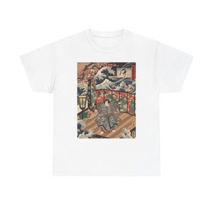 Unisex Japan KABUKI KUNST T-SHIRT, ukiyo-e stijl shirt kabuki schilderij t-shirt kabuki acteur t-shirt Japanse theatrale wereldbeeld