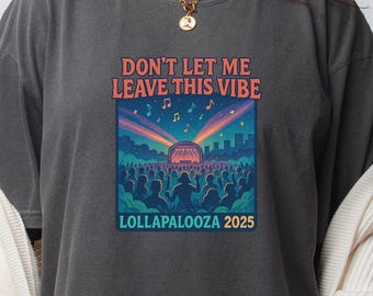 Lollapalooza 2025 ヴィンテージ加工Tシャツ L Lollapalooza 2025: Retro Music Festival Graphic, Psychedelic