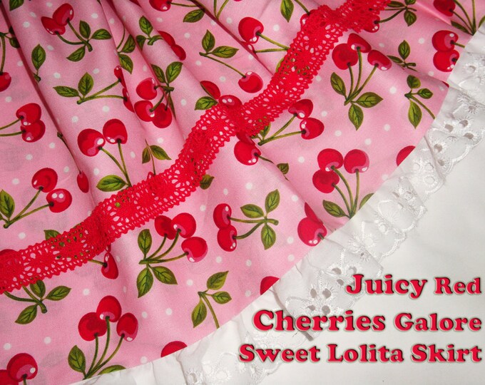 Custom Juicy Red Cherries Galore Sweet Lolita Skirt ANY SIZE - Etsy