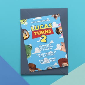 Toy Story Birthday Party Invitation Template Editable Canva Custom Digital Instant Download Personalized Party Invite for Kids Boy Girl