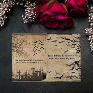 Dracula Junk Journal Pages, Gothic Horror Printable Ephemera, Vampire Scrapbook Kit, Vintage Haunted Book Paper for Crafts